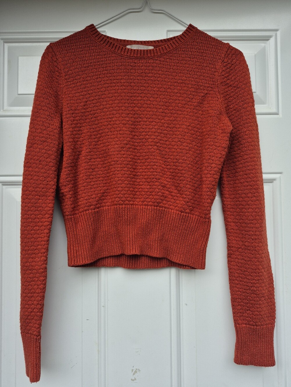 Banana Republic Orange Knit Pull Over Crew Neck Sweater